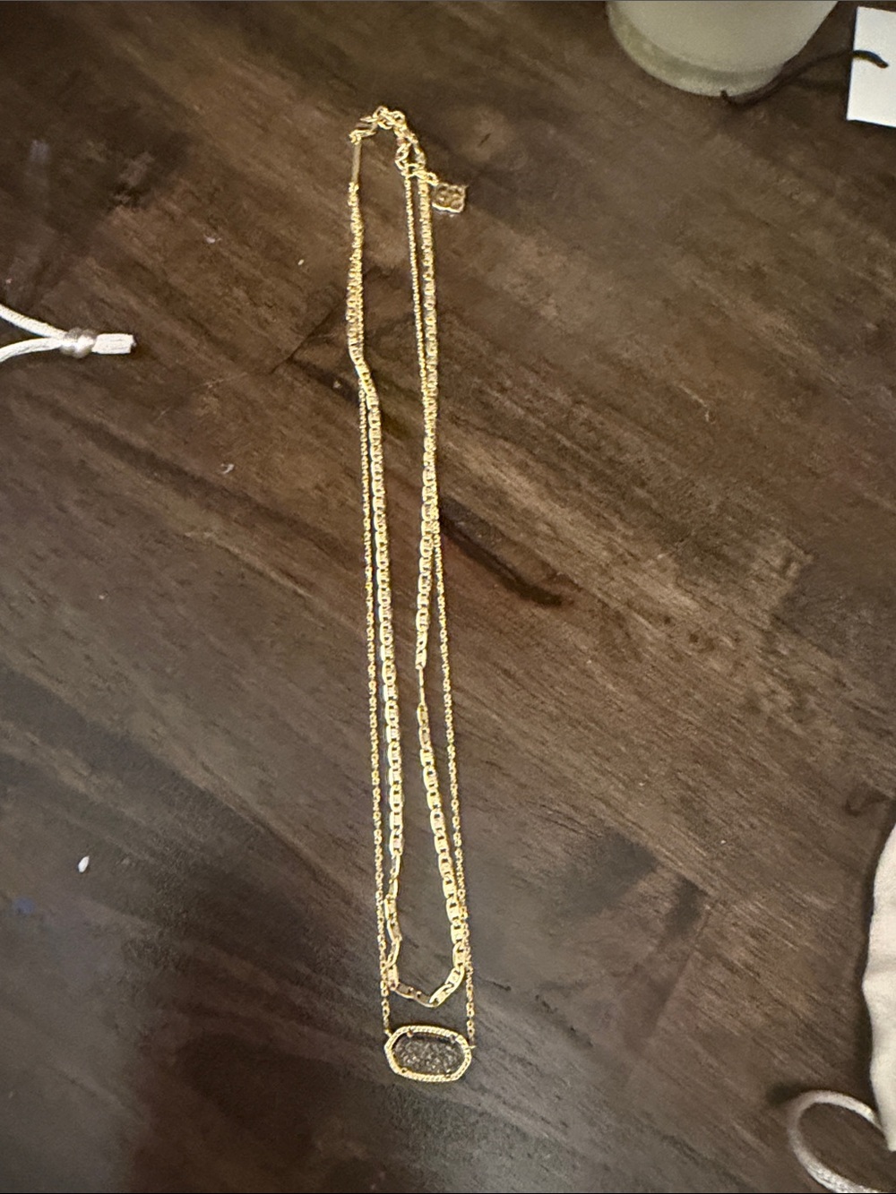 Kendra Scott Gold Double-Layer Necklace with Oval Pendant